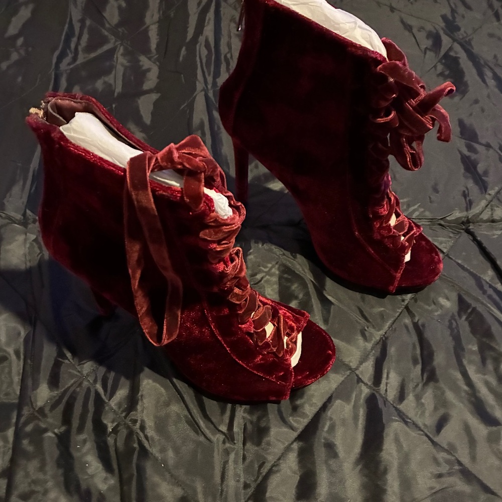 Open toe booties